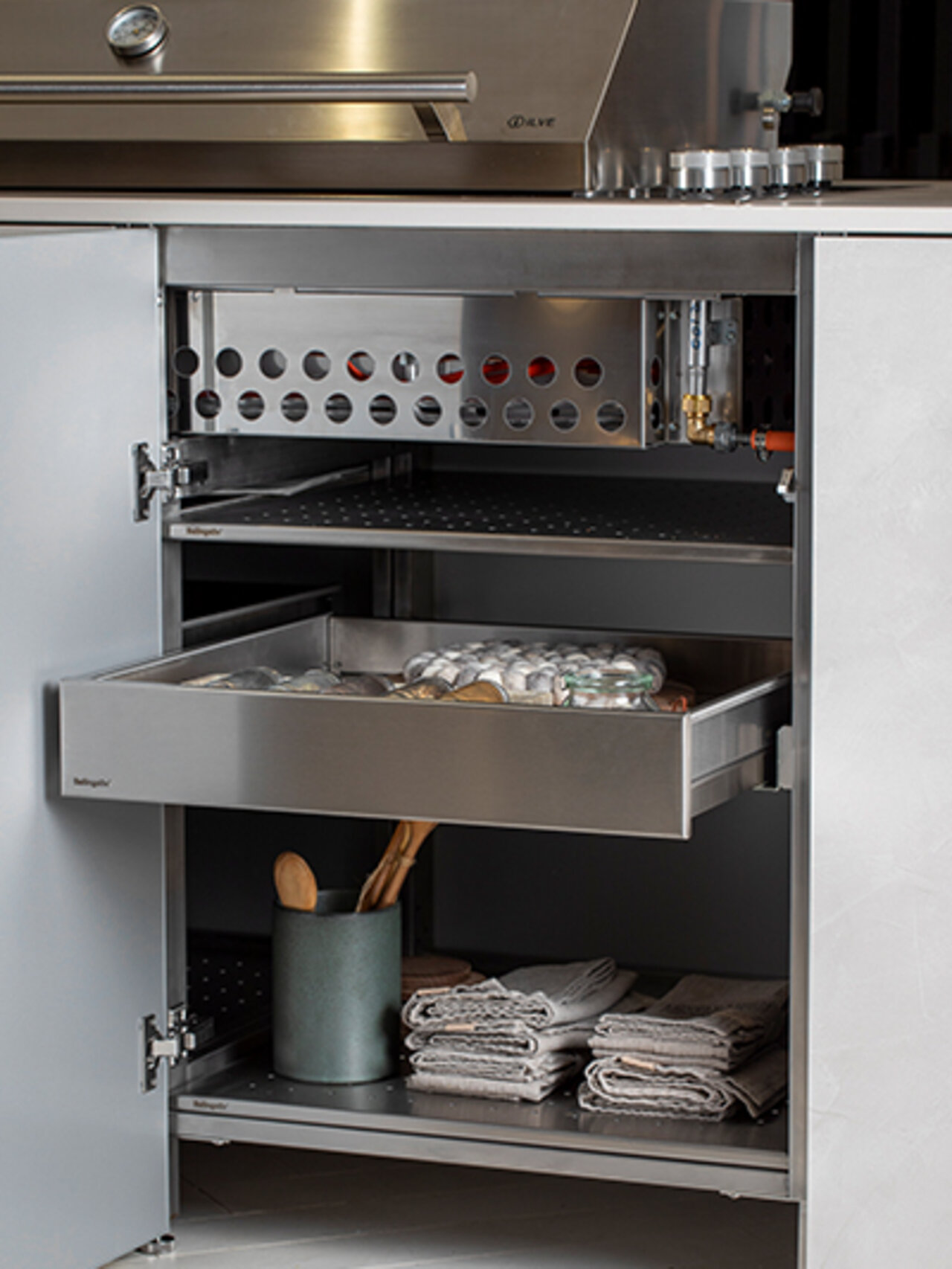 innredning og tilbehør til utekjøkkenet