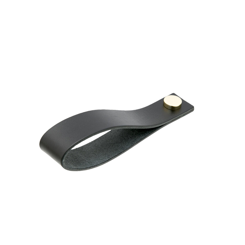 Håndklehenger lær svart messing handdhlsm Håndklehenger lær svart messing handdhlsm