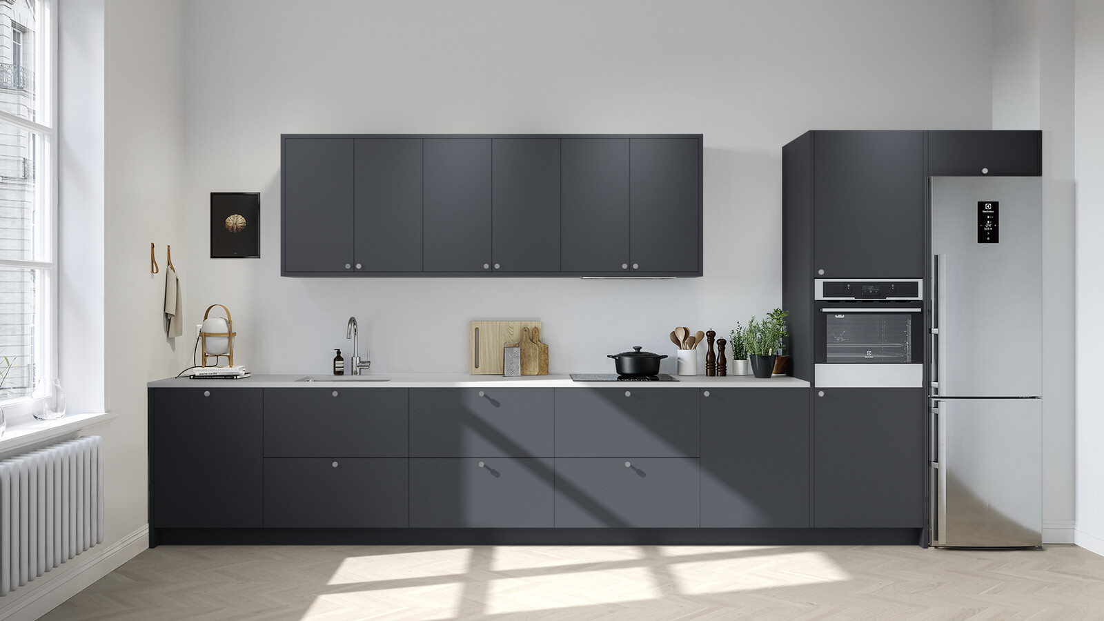 Fenix grafittgrå rett kjøkken