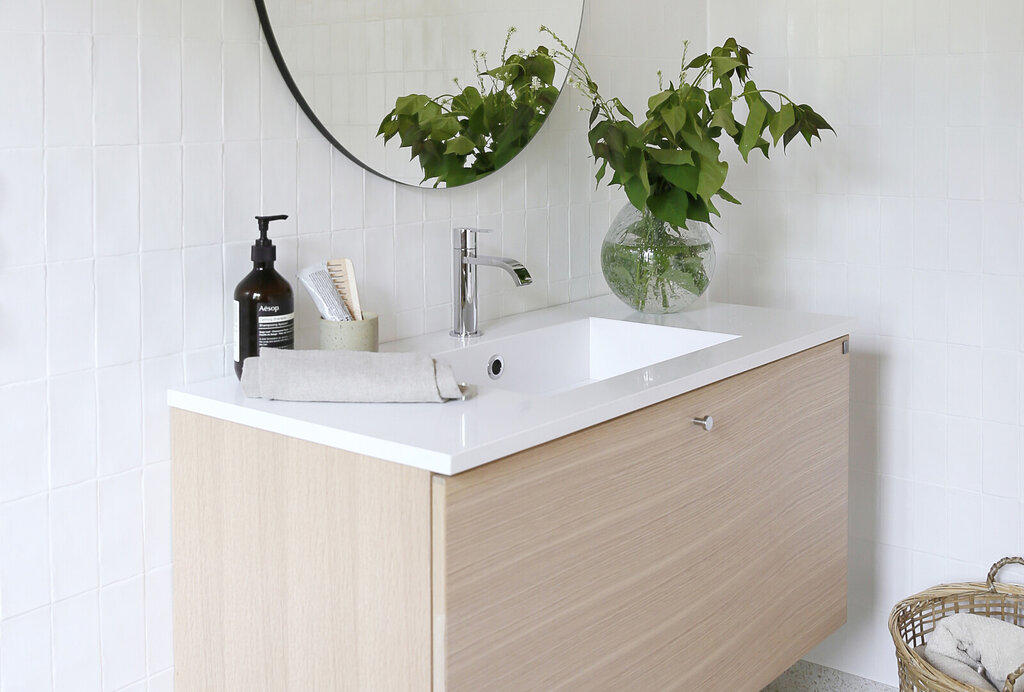 Baderominspirasjon Bright eik hvitpigmentert