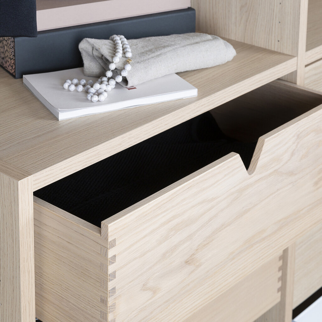 Garderobesinnredning skuffe solid lys eik Garderobesinnredning skuffe solid lys eik