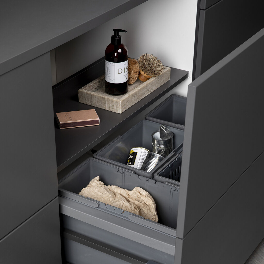 Atira avfalsskap 80, skuffe med avfallsinnredning og høy front