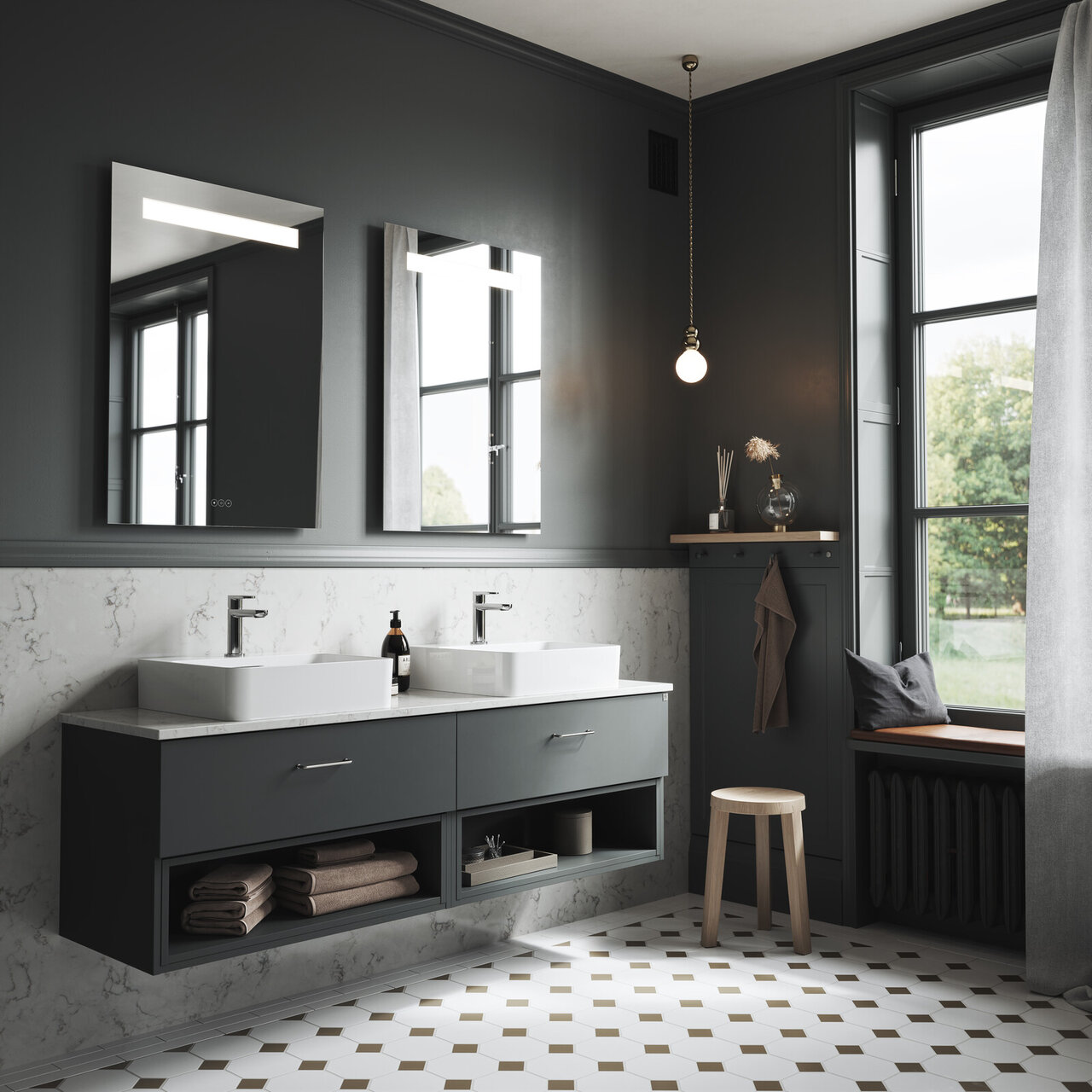 Baderomsinspirasjon Bright grønngrå