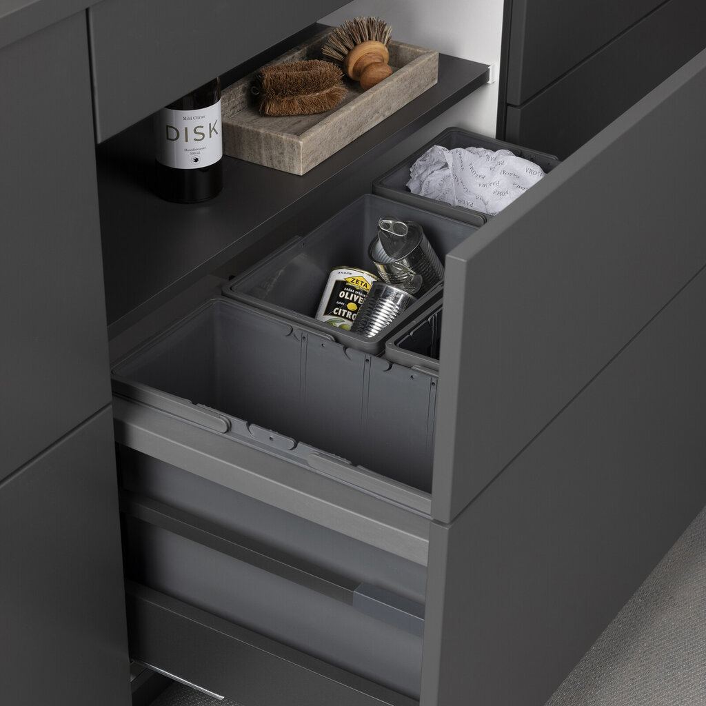 Atira avfallsskap 80, skuffe med avfallsinnredning og lav front