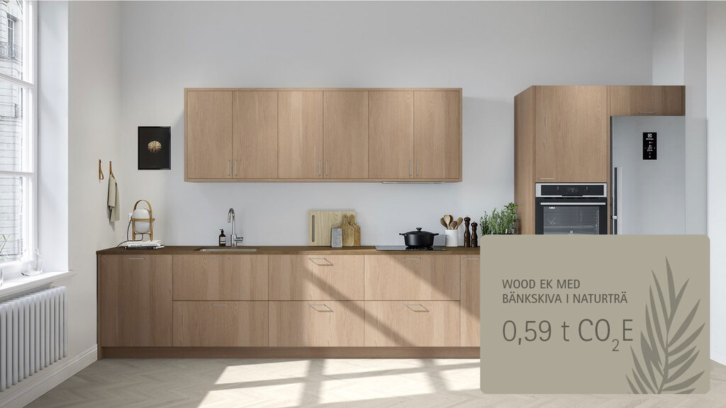 Wood eik med benkeplate i tre Wood eik med benkeplate i tre
