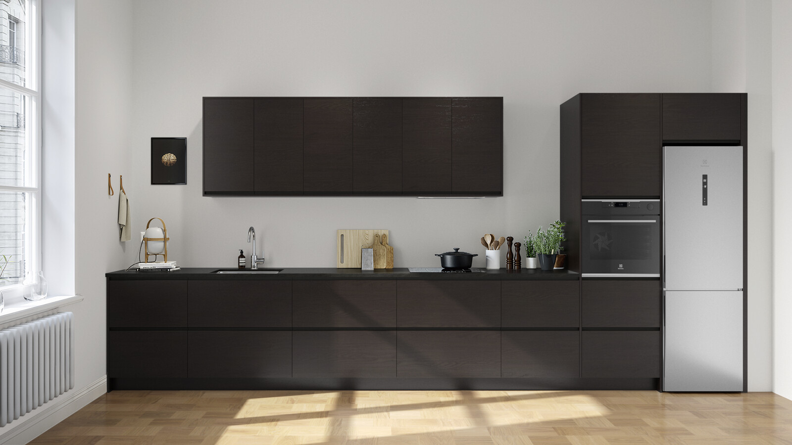 Line ask brunbeiset grafittgrå Line ask brunbeiset grafittgrå