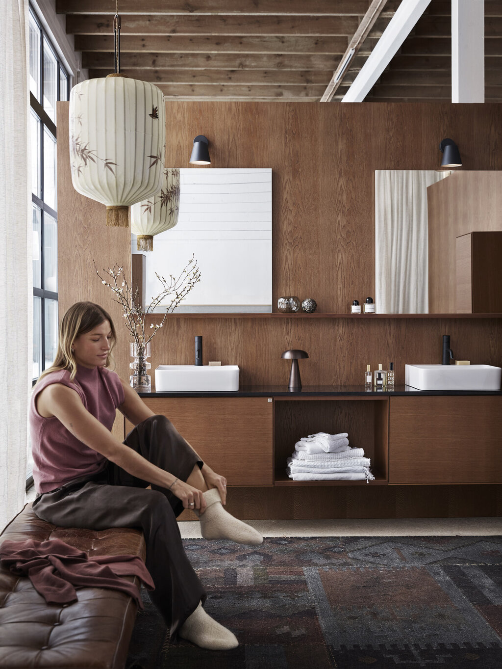 Baderomsinspirasjon Vanity eik lysebrun beis Baderomsinspirasjon Vanity eik lysebrun beis