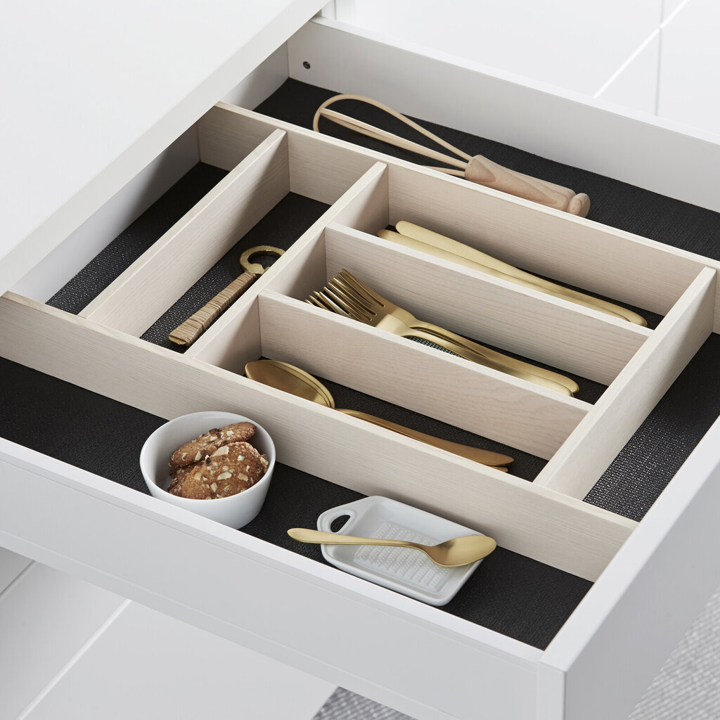 Innsats tre, bestikk, hvit skuffe 60