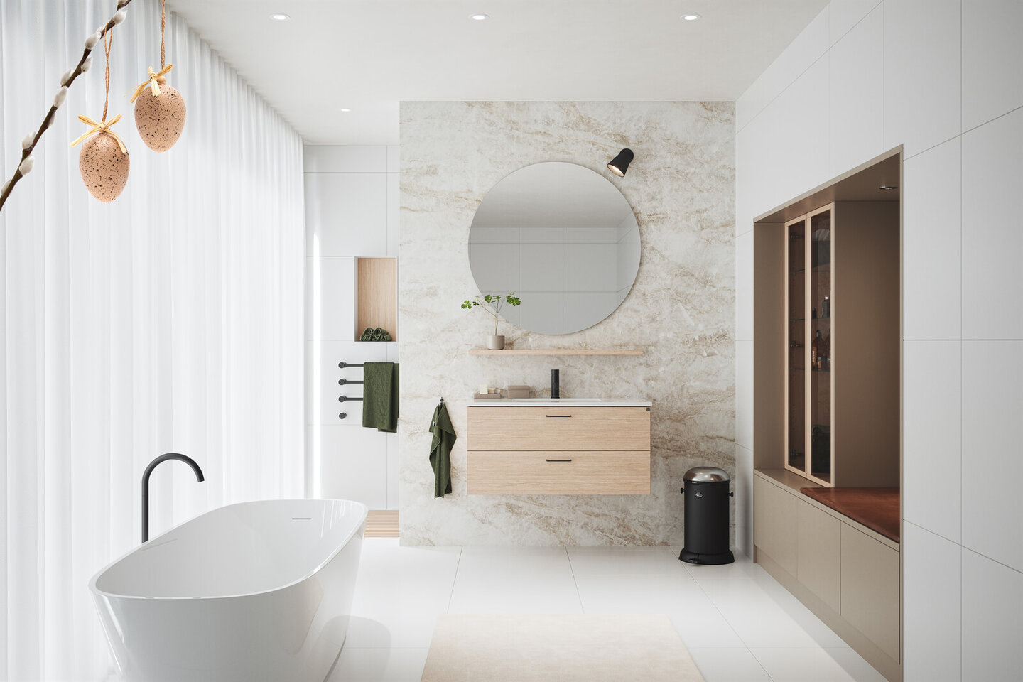 Baderomsinspirasjon Bright eik hvitpigmentert