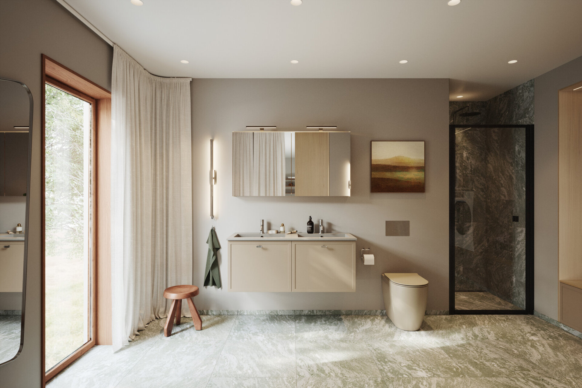 Baderomsinspirasjon Aroma mørkebeige