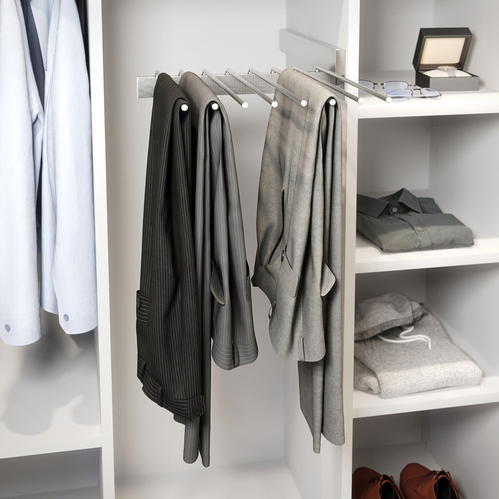 Garderobeinnredning buksehengere uttrekkbar Garderobeinnredning buksehengere uttrekkbar