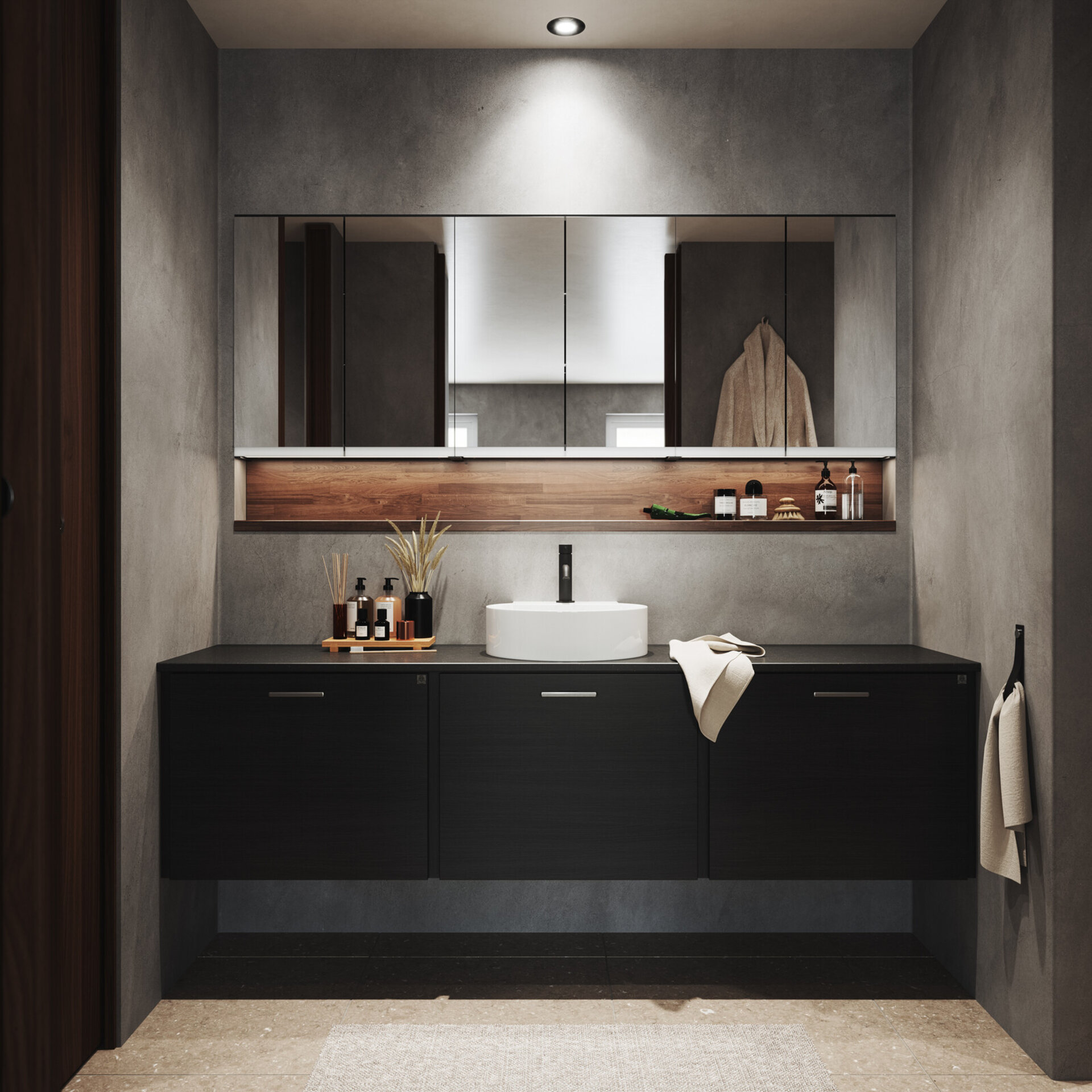 Baderomsinspirasjon Bright Eik Svart