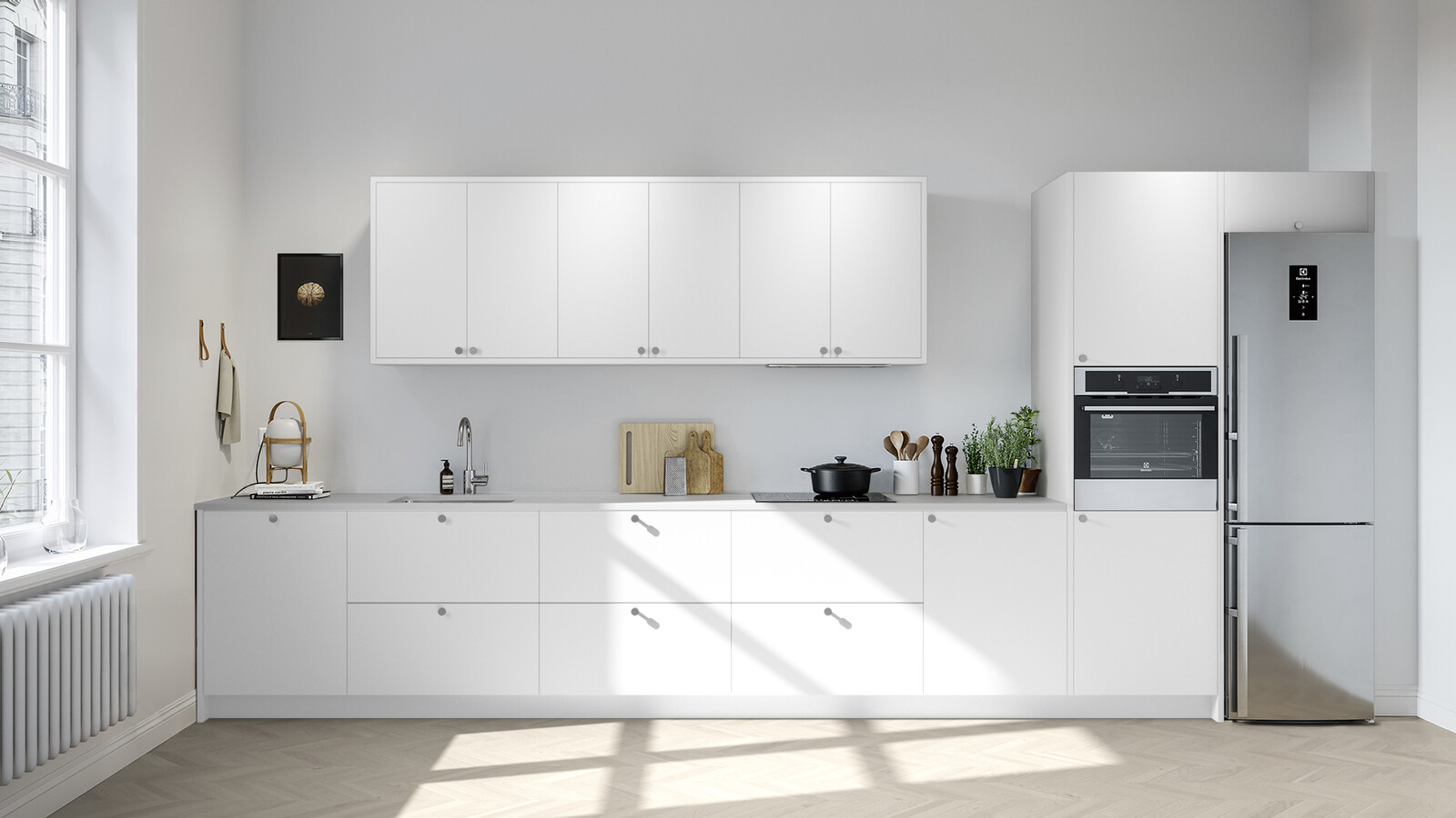 Fenix hvit rett kjøkken