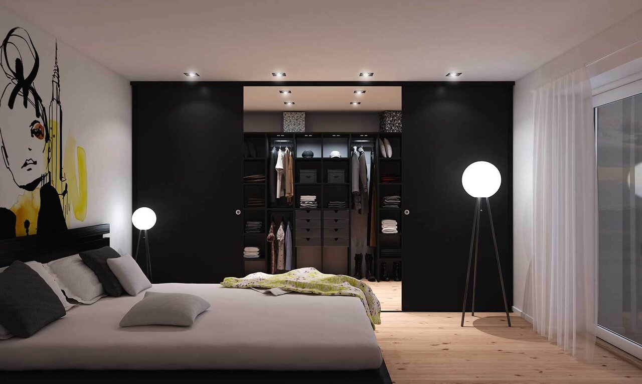 Skyvedører soverom Backstage svart Skyvedører soverom Backstage svart