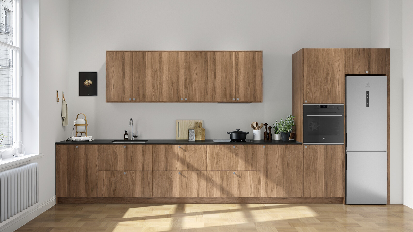 Wood eik mørkolje rett kjøkken