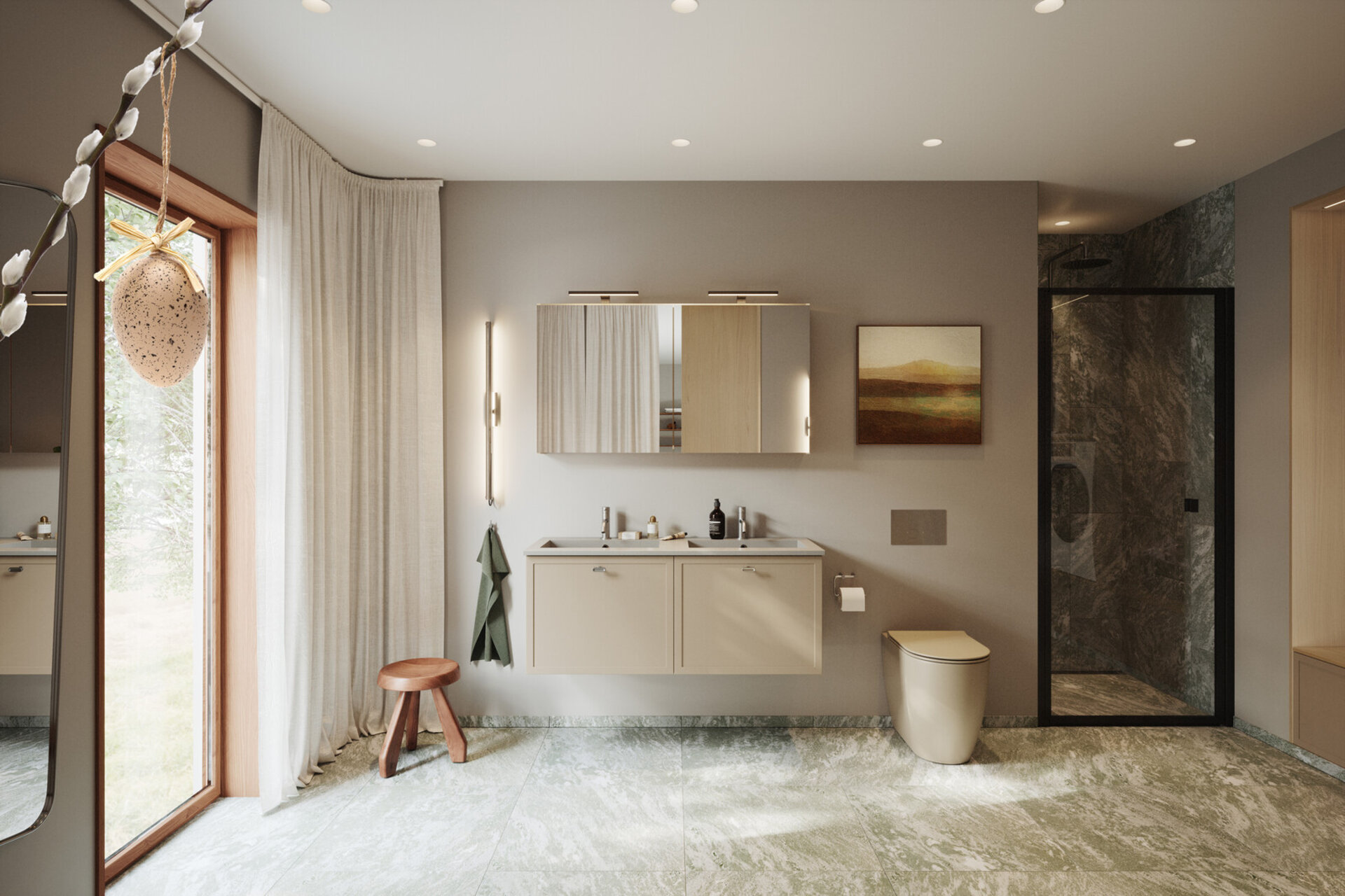 Baderomsinspirasjon Aroma mørkebeige