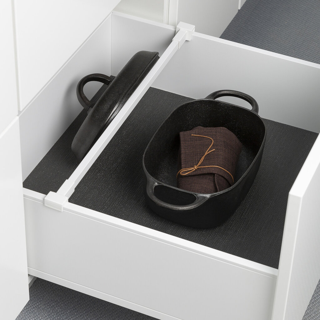 Skuffeavdeler for lokk i skuffe med plåtsider hvit