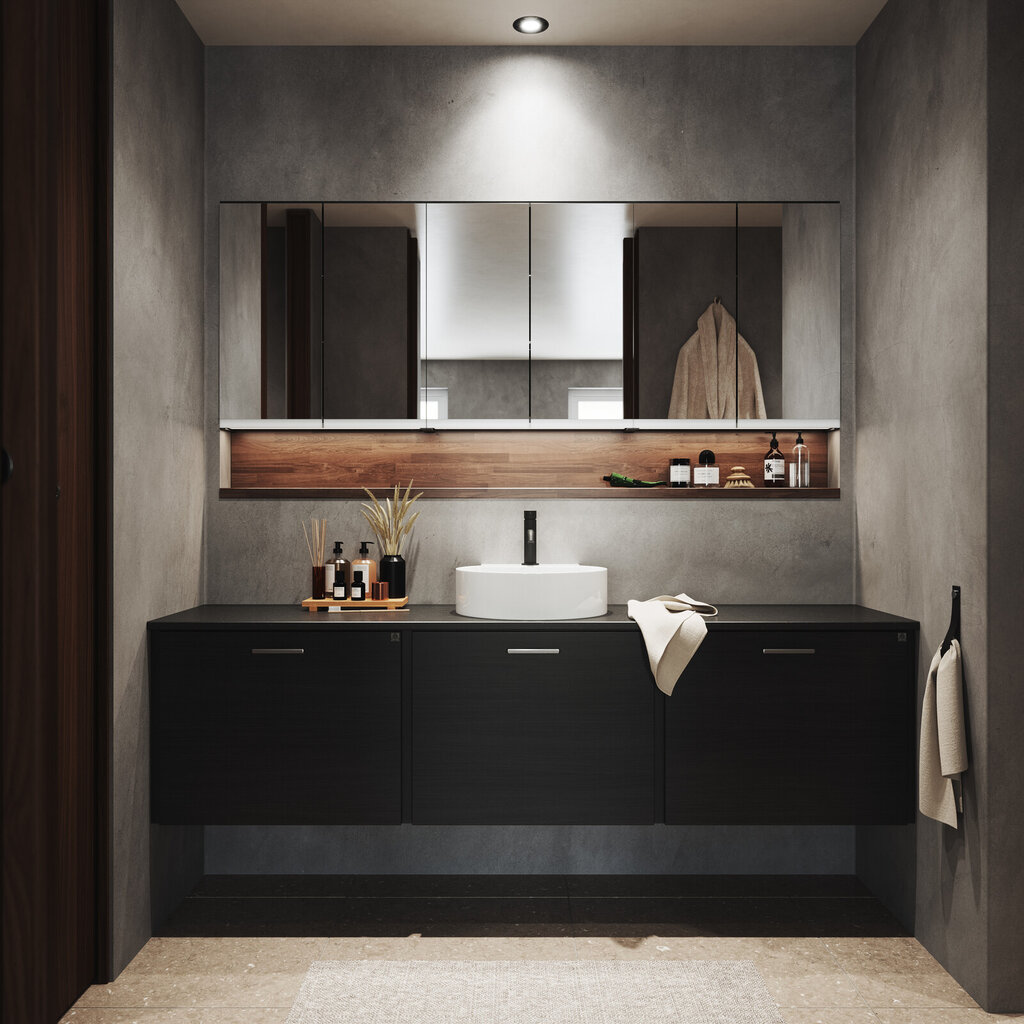 Baderomsinspirasjon Bright Eik Svart