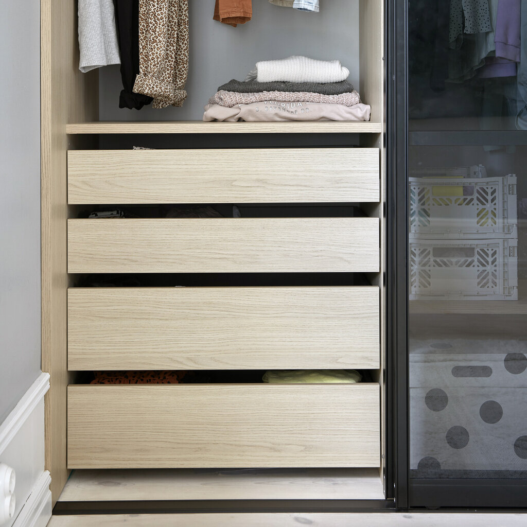 Garderobeinnredning skuffe lav høy Garderobeinnredning skuffe lav høy