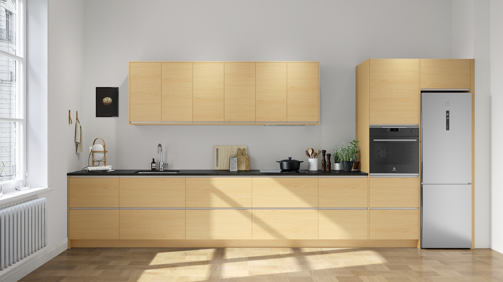 Line ask matt hvitpigmentert alu