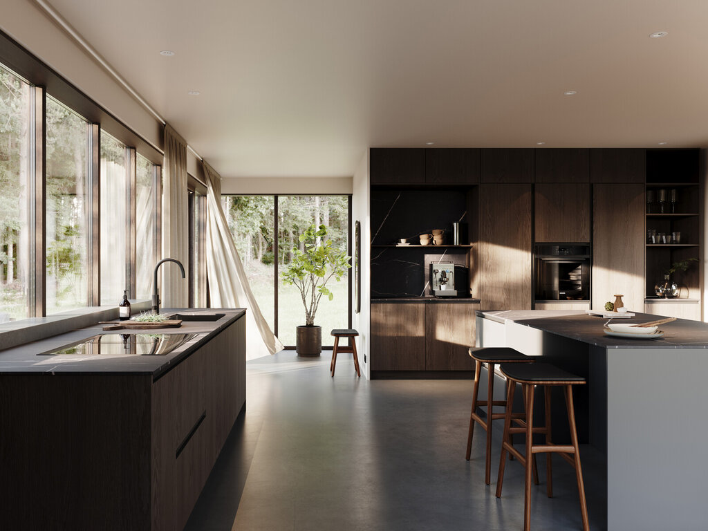 Kjøkkeninspirasjon Sintra mørk eik med gripelist Kjøkkeninspirasjon Sintra mørk eik med gripelist