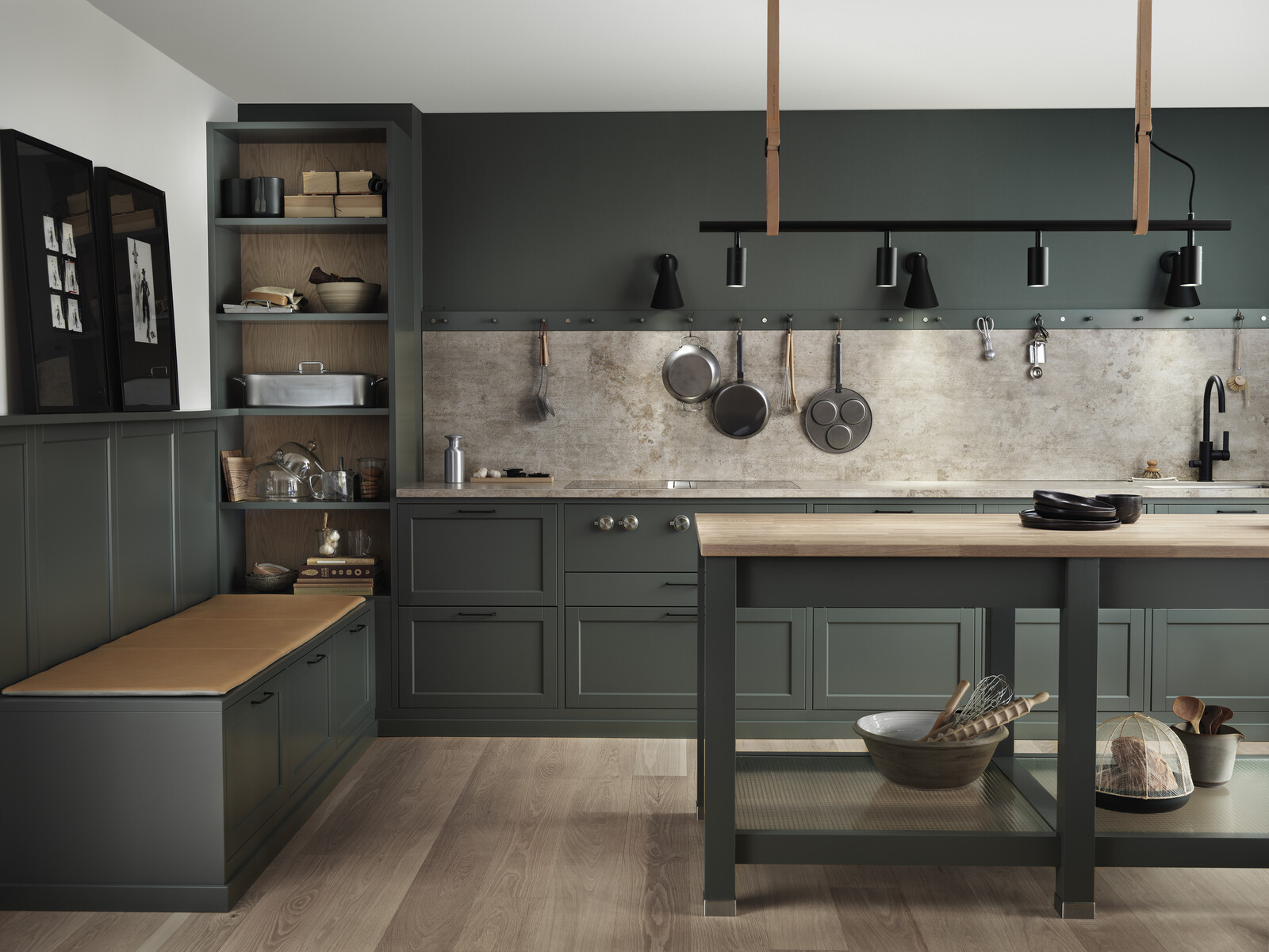 Kjøkkeninspirasjon Gastro grønngrå Shaker Kjøkkeninspirasjon Gastro grønngrå Shaker