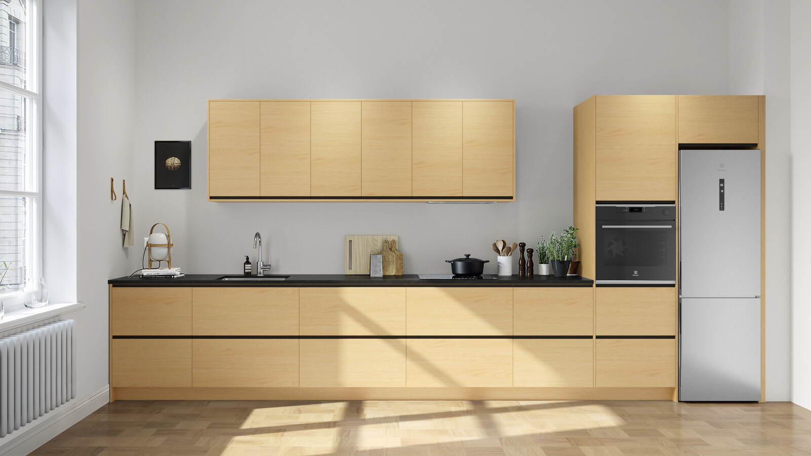 Line ask matt hvitpigmentert grafittgrå