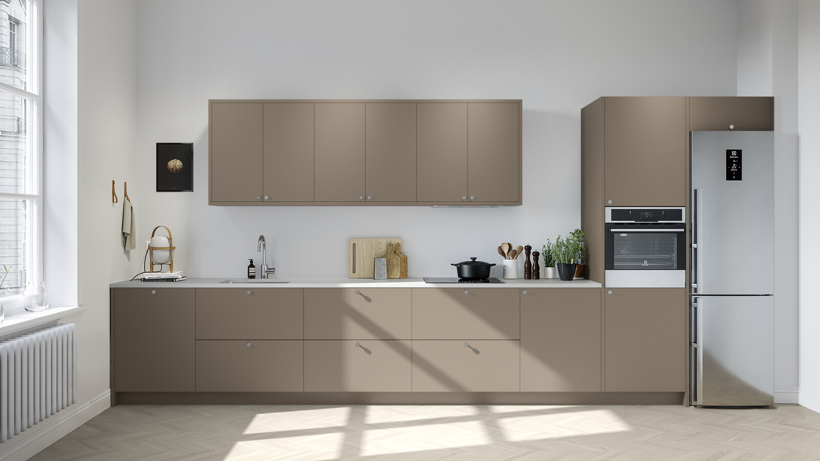 Fenix beige rett kjøkken Fenix beige rett kjøkken